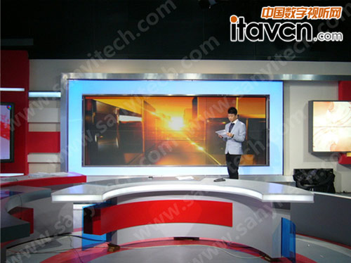 安徽广播电视台新中心演播室启用cima等离子拼接显示屏幕背景墙系统